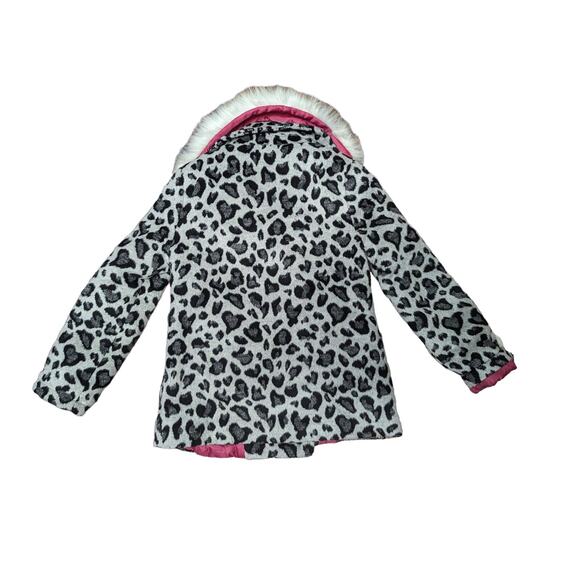 Girls Leopard pea coat size  S - Picture 3 of 3